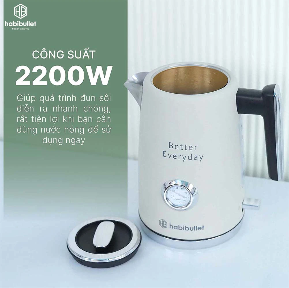 Công suất tối đa 2200W đun nước nhanh